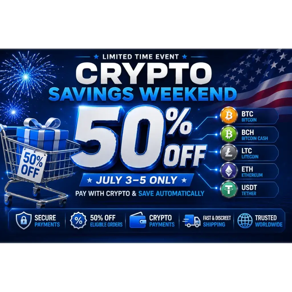 Crypto Savings Weekend – 50% OFF